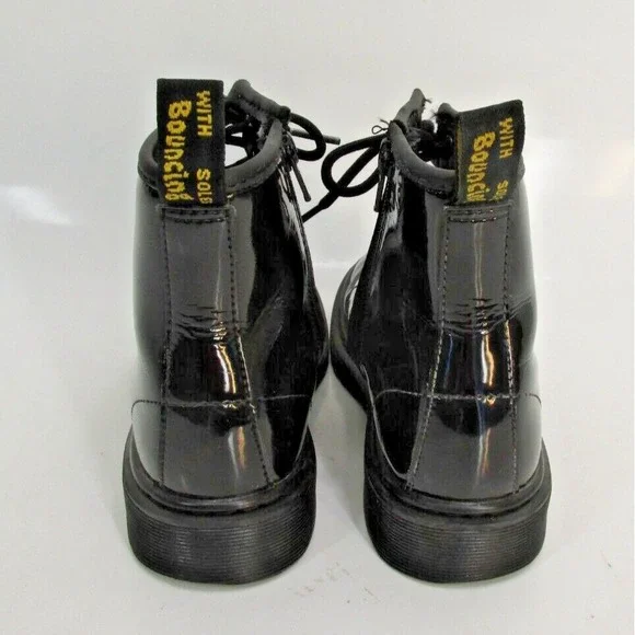 Dr. Martens 1460J Women's Zip Shiny Patent Leather Lace Up Boots Black 5L 36 EU - Picture 4 of 8